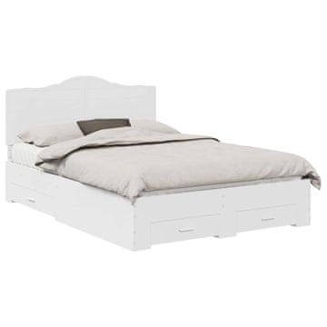 Vidaxl Konstrukcija postelje Bela 160 x 200 cm Konstruiran les