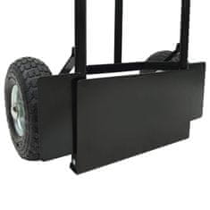 Vidaxl Raztezni ročni voziček Črna in rdeča 57 x 46 x 113 cm Jeklo