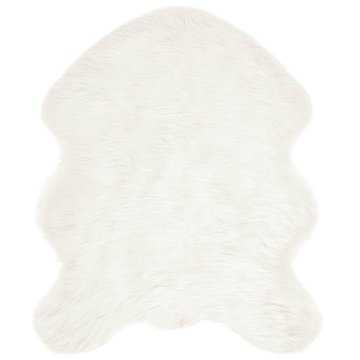 Vidaxl Lažna Ovčja Koža Preproga Tafalla Bela 50 x 80 cm Poliester