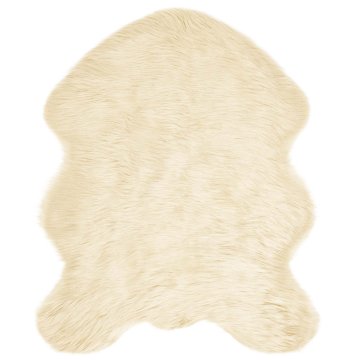 Vidaxl Lažna Ovčja Koža Preproga Tafalla krema 50 x 80 cm Poliester