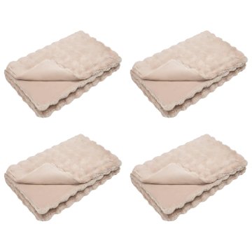 Vidaxl Dežnik iz umetnega zajčjega krzna 4 pcs Bež 150 x 220 cm