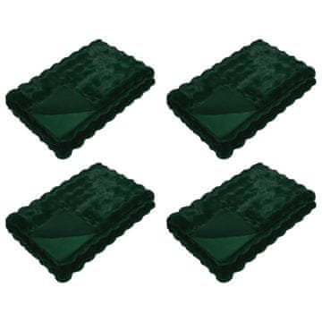 Vidaxl Dežnik iz umetnega zajčjega krzna 4 pcs Temno zelena