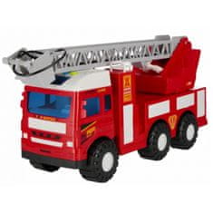 Mega Creative Gasilsko vozilo z IZTEZNO LESTVICO, otroški avtomobil SVETLOBO, ZVOK, funkcijo pull&back, VODA 3+
