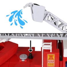 Mega Creative Gasilsko vozilo z IZTEZNO LESTVICO, otroški avtomobil SVETLOBO, ZVOK, funkcijo pull&back, VODA 3+