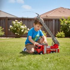 Mega Creative Gasilsko vozilo z IZTEZNO LESTVJO, otroški gasilski avtomobil s SVETLOBAMI, ZVOKI, funkcijo pull&back, cevjo z VODO 3+