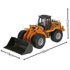 Mega Creative VELIKA daljinsko upravljana GRADBENI stroj, 1:8 buldožer Z DALJINSKIM UPRAVLJANJEM, PARO, SVETLOBO IN ZVOKOM