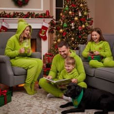 sarcia.eu Grinch flis enodelne pižame z zadrgo, praznične, onesie, tople moške pižame s kapuco L-XL