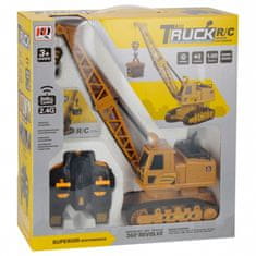 Mega Creative Daljinsko upravljani ŽERJAV 1:20 + DODATKI, Daljinsko upravljani gradbeni stroj za otroke LED SVETLOB IN ZVOK