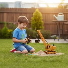 Mega Creative Daljinsko upravljani ŽERJAV 1:20 + DODATKI, Daljinsko upravljani gradbeni stroj za otroke LED SVETLOB IN ZVOK