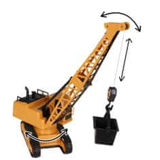 Mega Creative Daljinsko upravljani ŽERJAV 1:20 + DODATKI, Daljinsko upravljani gradbeni stroj za otroke LED SVETLOB IN ZVOK