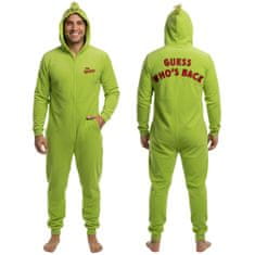 sarcia.eu Grinch flis enodelne pižame z zadrgo, praznične, onesie, tople moške pižame s kapuco L-XL