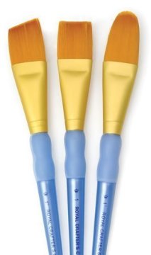 Royal & Langnickel Komplet čopičev Royal &amp; Langnickel GOLD TAKLON, 3 kosi (ploščati, ovalni, rezani)