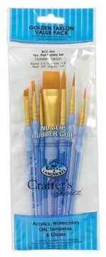 Royal & Langnickel Komplet čopičev Royal &amp; Langnickel GOLD TAKLON, 7 kosov (mešanica ploščatih, rezanih, koničastih)