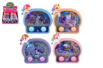 Vodna sestavljanka svetleči enorožec iz plastike 13x12cm na baterije