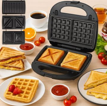 Aigostar Aparat za pipravo sendvičev-toaster 3v1 800W