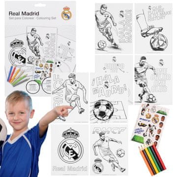 sarcia.eu Real Madrid Barvni set, barvne knjige + barvice, risalni set za igralce