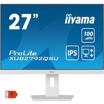 iiyama ProLite XUB2792QSU-W6 monitor, IPS, 100Hz, zvočniki, beli (XUB2792QSU-W6)