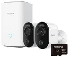 Reolink HUB1-2B310 IP varnostni komplet, 2x kamera B310, 1x snemalna enota HUB P1, 3MP Super HD, WIFI, AI zaznavanje, barvni Night Vision, aplikacija