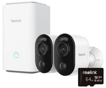 Reolink HUB1-2B310 IP varnostni komplet, 2x kamera B310, 1x snemalna enota HUB P1, 3MP Super HD, WIFI, AI zaznavanje, barvni Night Vision, aplikacija