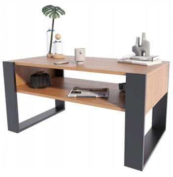 shumee Klubska mizica KAJA iz jelše črne barve s polico