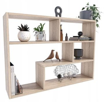 shumee Viseča polica FINO, hrast sonoma, za knjige, fotografije