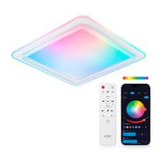 Ksix SmartLED Celeste stropna svetilka, 48,5 × 48,5 × 9 cm, zvočnik, RGBIC + CCT