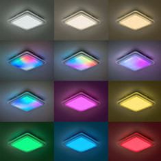 Ksix SmartLED Celeste stropna svetilka, 48,5 × 48,5 × 9 cm, zvočnik, RGBIC + CCT