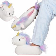 sarcia.eu Unicorn White, TOPLI ženski copati, NESLIPNI copati za domačo uporabo 36-37 EU