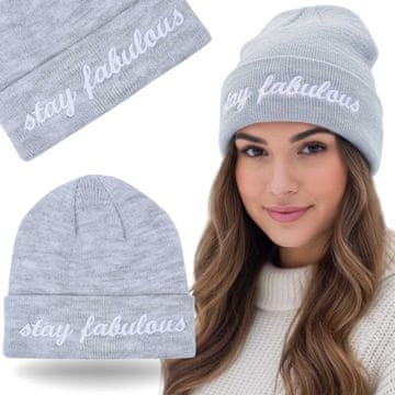 PRIMARK Topla ženska kapa, siva, zložljiva zimski kapa za MLADE