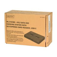 Digitus čitalec diskov USB 3.2 TipC za M.2 NVMe SATA SD kartica DA-71546-1