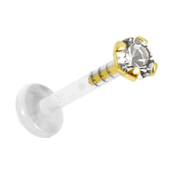 shumee Labret uhan iz 18K zlata z belim Premium kubičnim cirkonijem - GD18K-006 1,2/6/2