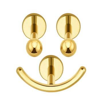 shumee Uhani iz titana - 3 labrets obraz - zlato - TGW-116 1,2/8