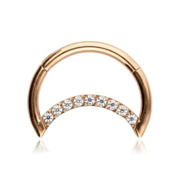 shumee Luna iz titana s kubičnim cirkonijem - rožnato zlato - TK-008 1.2/8