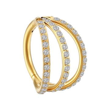 shumee Uhan kliker z belimi cirkoni, zlata - K-040 1,2/8