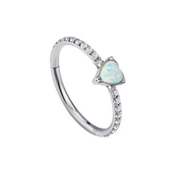 shumee Prstan na klik srce iz titana - srebrno - TK-069 1.2/8