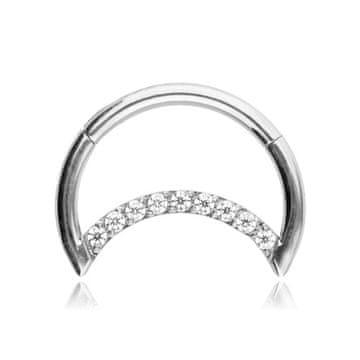 shumee Luna iz titana s kubičnim cirkonijem - srebrna - TK-008 1.2/8