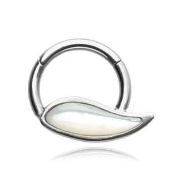 shumee Prstan kliker iz titana z belo dekoracijo - TK-030 1,2/8