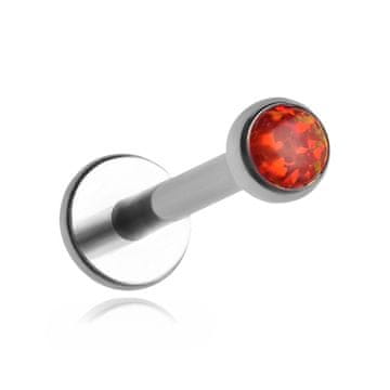 shumee Labret iz titana z rdečim opalom OP45 - srebro 1,2/6/3