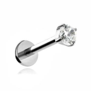 shumee Labret iz titana z belim cirkonom 1,2/6/3