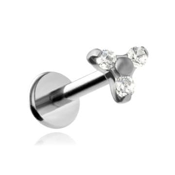 shumee Labret iz titana s tremi belimi cirkoni 1,2/6/4