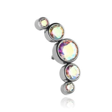 shumee Pokrovček iz titana z opalnim kubičnim cirkonijem - srebrn - TNA-033 1,2 mm