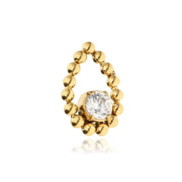 shumee Kapa iz zlata iz titana - beli cirkon - TNA-065 1,2 mm