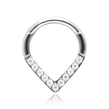 shumee Uhan kliker iz titana z belimi cirkoni - srebrn - TK-057 1.2/10