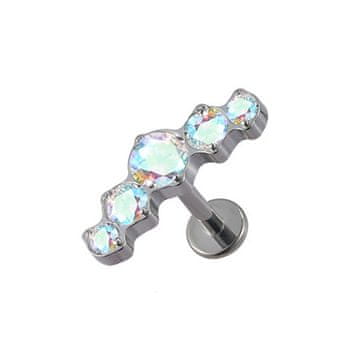 shumee Okrasni labret iz titana - opalescentni cirkoni - TGW-079 1.2/6