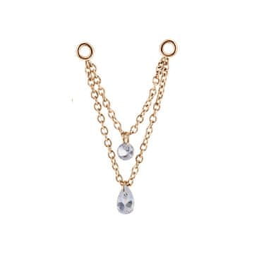 shumee Verižica - kubični cirkonij - roza zlato - D-020 30 mm