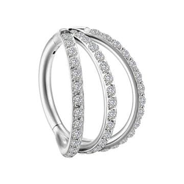 shumee Uhan kliker z belimi cirkoni, srebrn - K-040 1,2/8