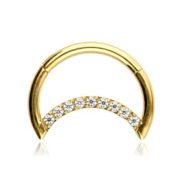 shumee Luna iz titana s kubičnim cirkonijem - zlata - TK-008 1.2/10