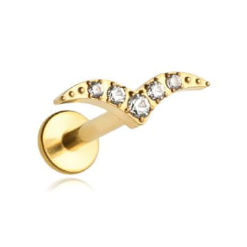 shumee Labret uhan iz titana z belimi cirkoni - zlato - TGW-005 1,2/6