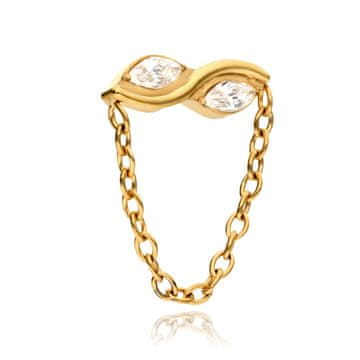 shumee Kapa iz titana z belim cirkonom - zlato - TNA-189 1,2 mm
