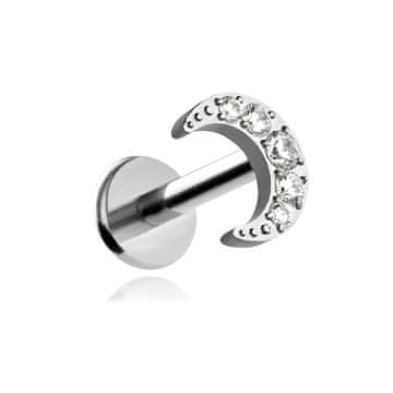 shumee Luna iz titana z belimi cirkoni - srebro 1,2/8